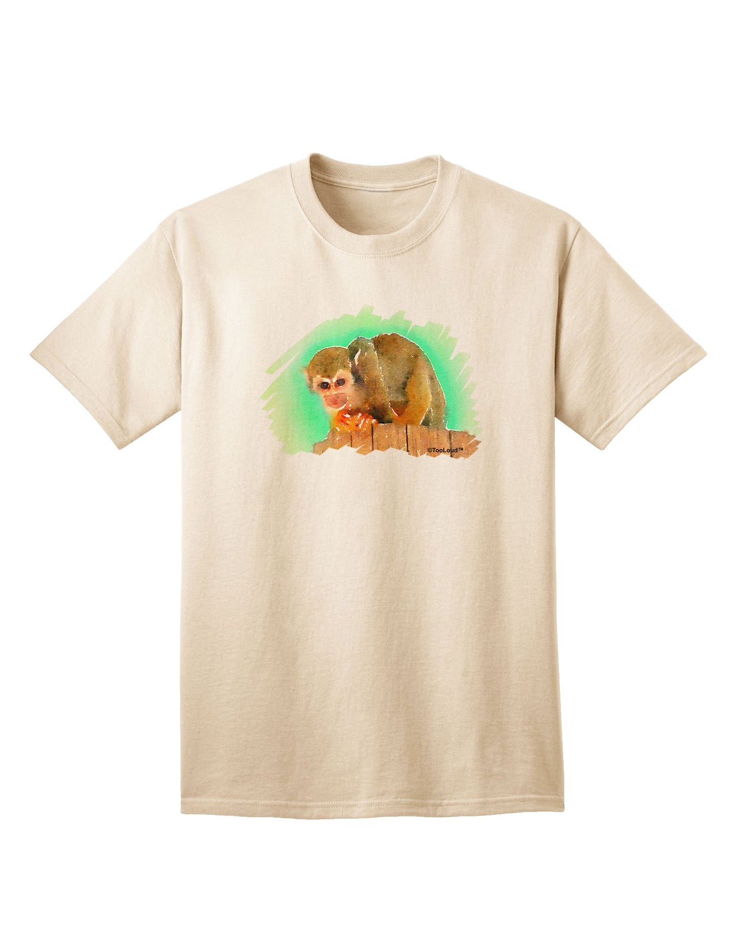Squirrel Monkey Watercolor Adult T-Shirt-Mens T-Shirt-TooLoud-Natural-Small-Davson Sales
