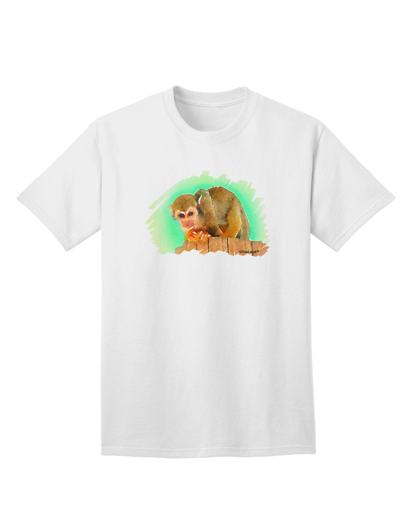 Squirrel Monkey Watercolor Adult T-Shirt-Mens T-Shirt-TooLoud-White-Small-Davson Sales