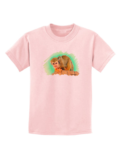 Squirrel Monkey Watercolor Childrens T-Shirt-Childrens T-Shirt-TooLoud-PalePink-X-Small-Davson Sales