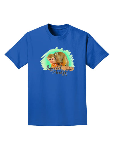 Squirrel Monkey Watercolor Text Adult Dark T-Shirt-Mens T-Shirt-TooLoud-Royal-Blue-Small-Davson Sales