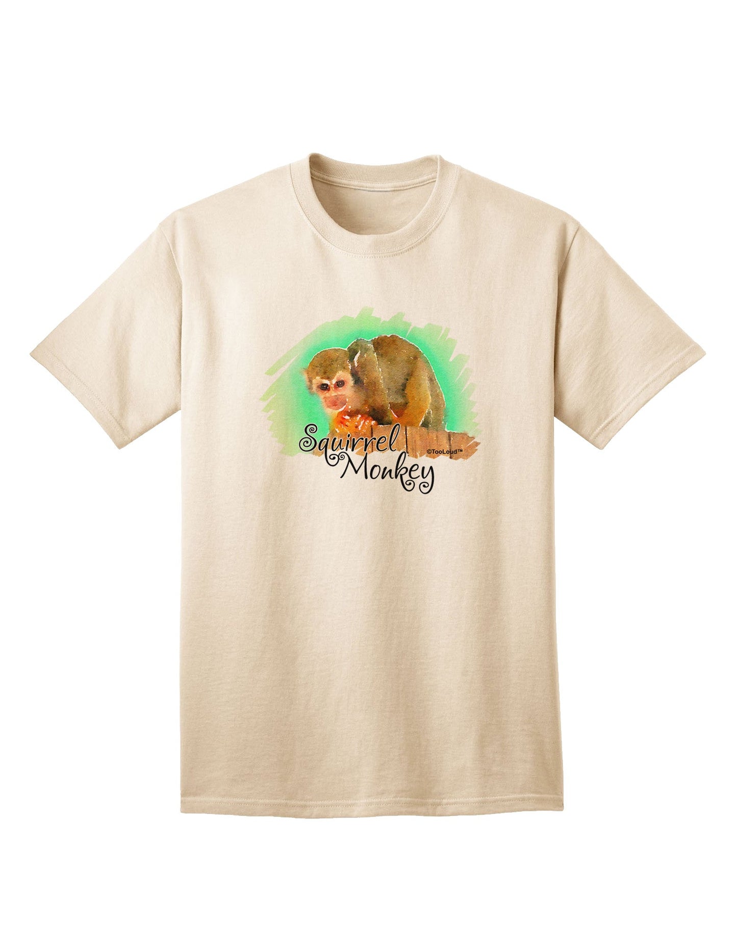 Squirrel Monkey Watercolor Text Adult T-Shirt-Mens T-Shirt-TooLoud-Natural-Small-Davson Sales