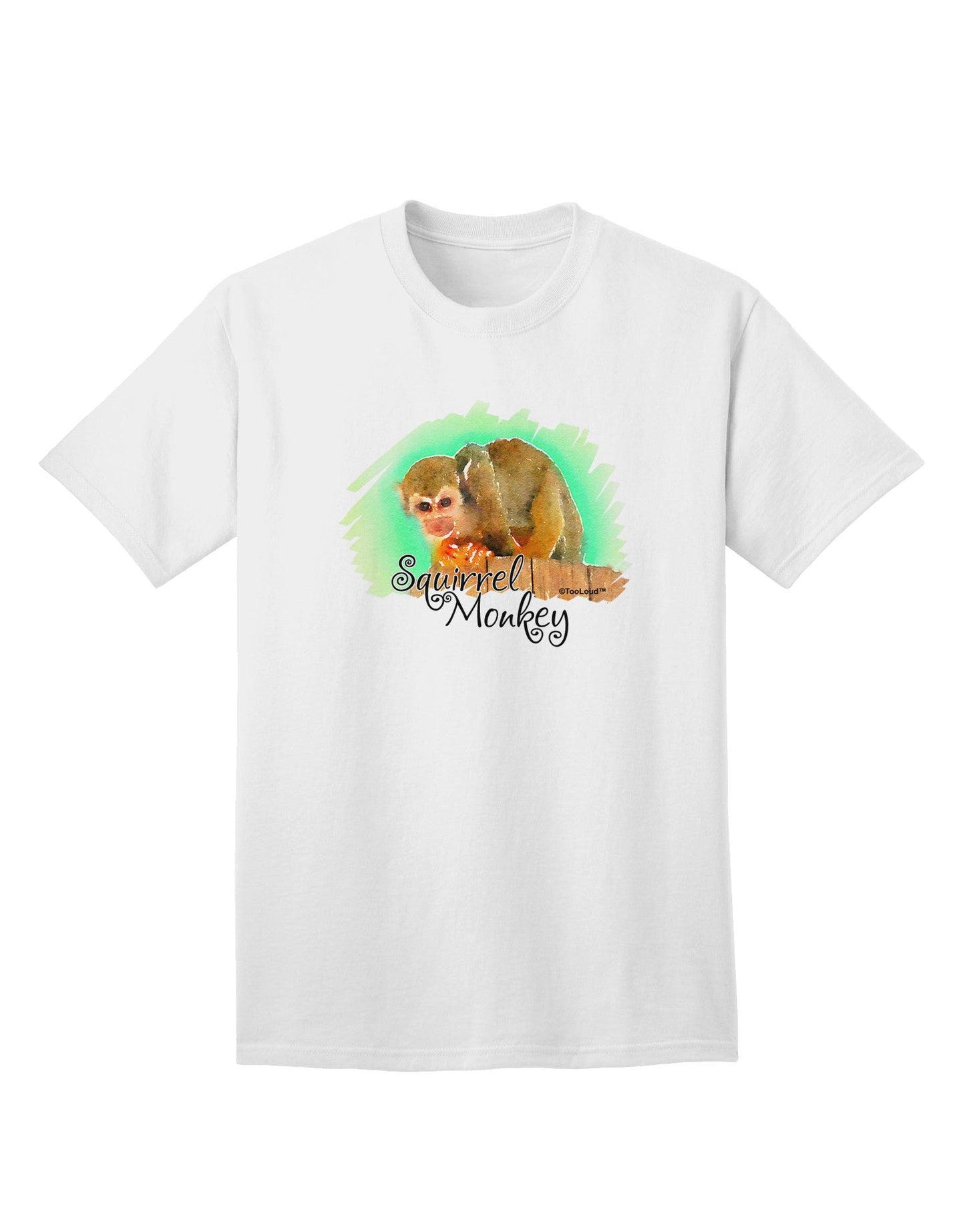 Squirrel Monkey Watercolor Text Adult T-Shirt-Mens T-Shirt-TooLoud-White-Small-Davson Sales