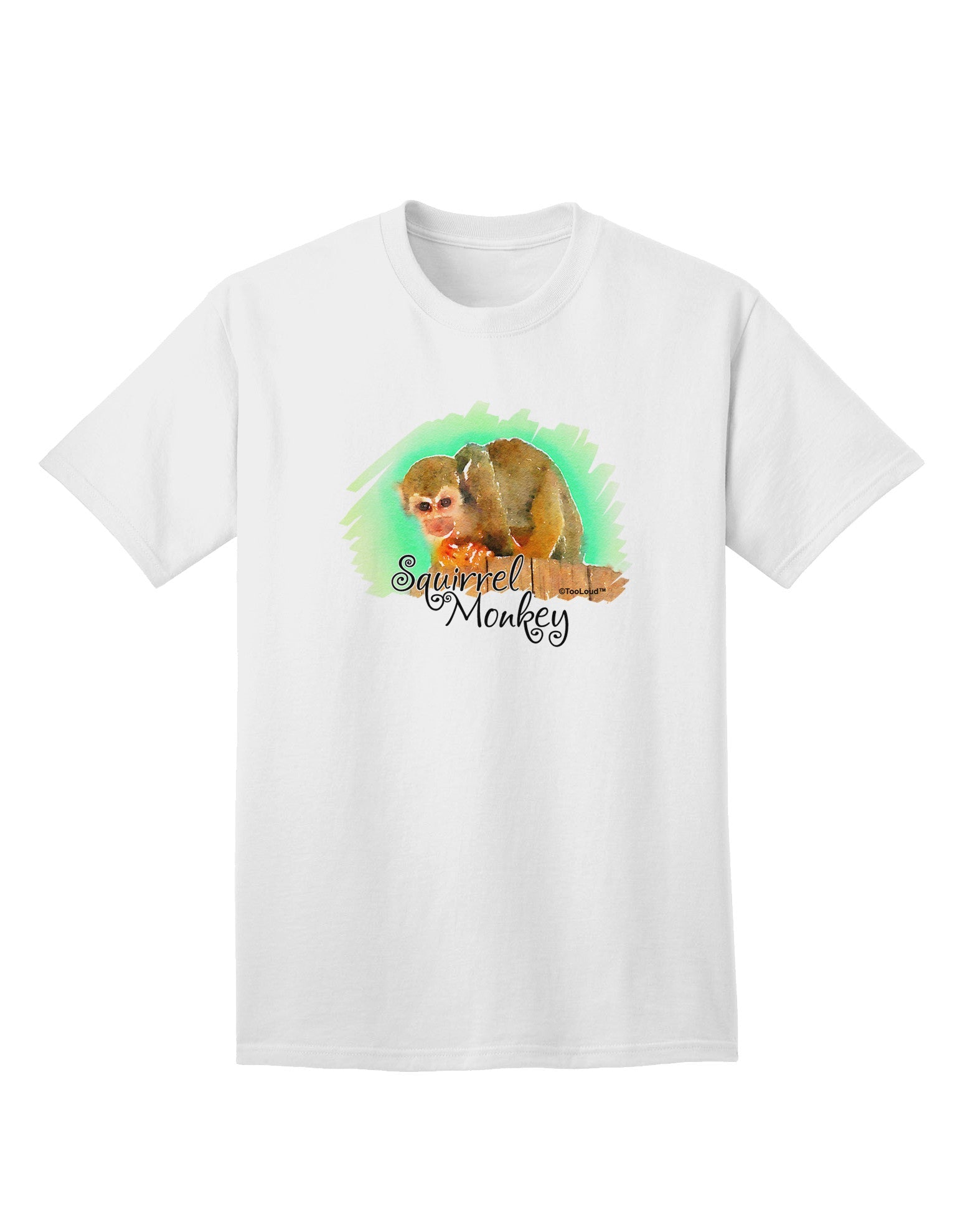 Squirrel Monkey Watercolor Text Adult T-Shirt-Mens T-Shirt-TooLoud-White-Small-Davson Sales
