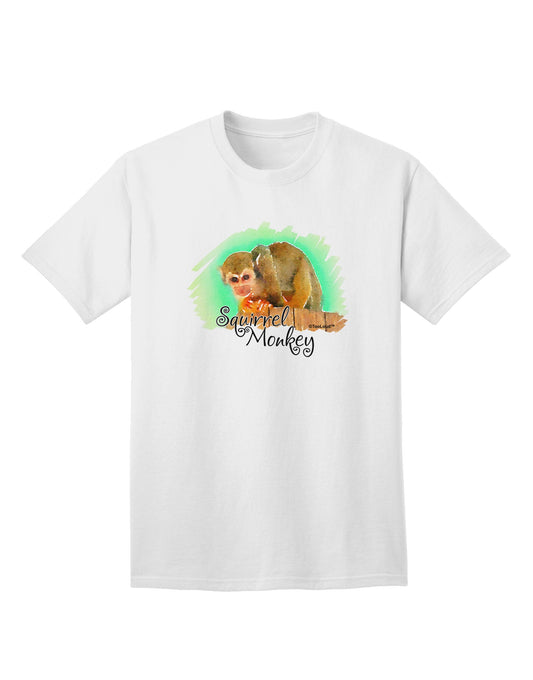 Squirrel Monkey Watercolor Text Adult T-Shirt-Mens T-Shirt-TooLoud-White-Small-Davson Sales