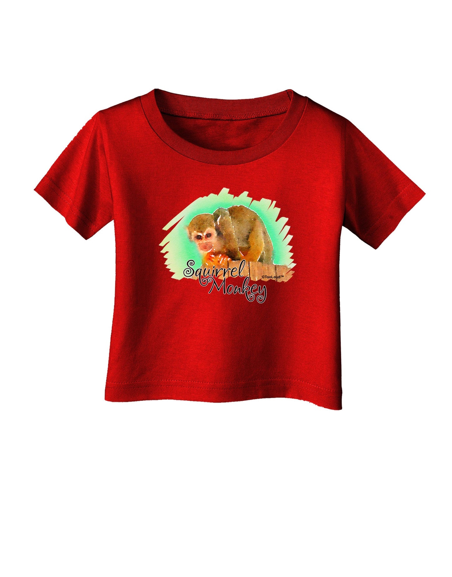 Squirrel Monkey Watercolor Text Infant T-Shirt Dark-Infant T-Shirt-TooLoud-Red-06-Months-Davson Sales