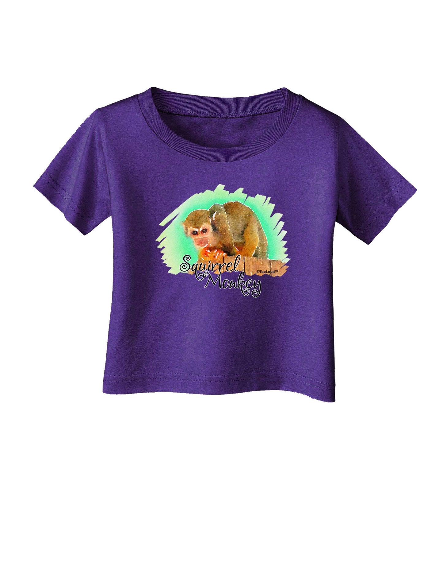 Squirrel Monkey Watercolor Text Infant T-Shirt Dark-Infant T-Shirt-TooLoud-Purple-06-Months-Davson Sales