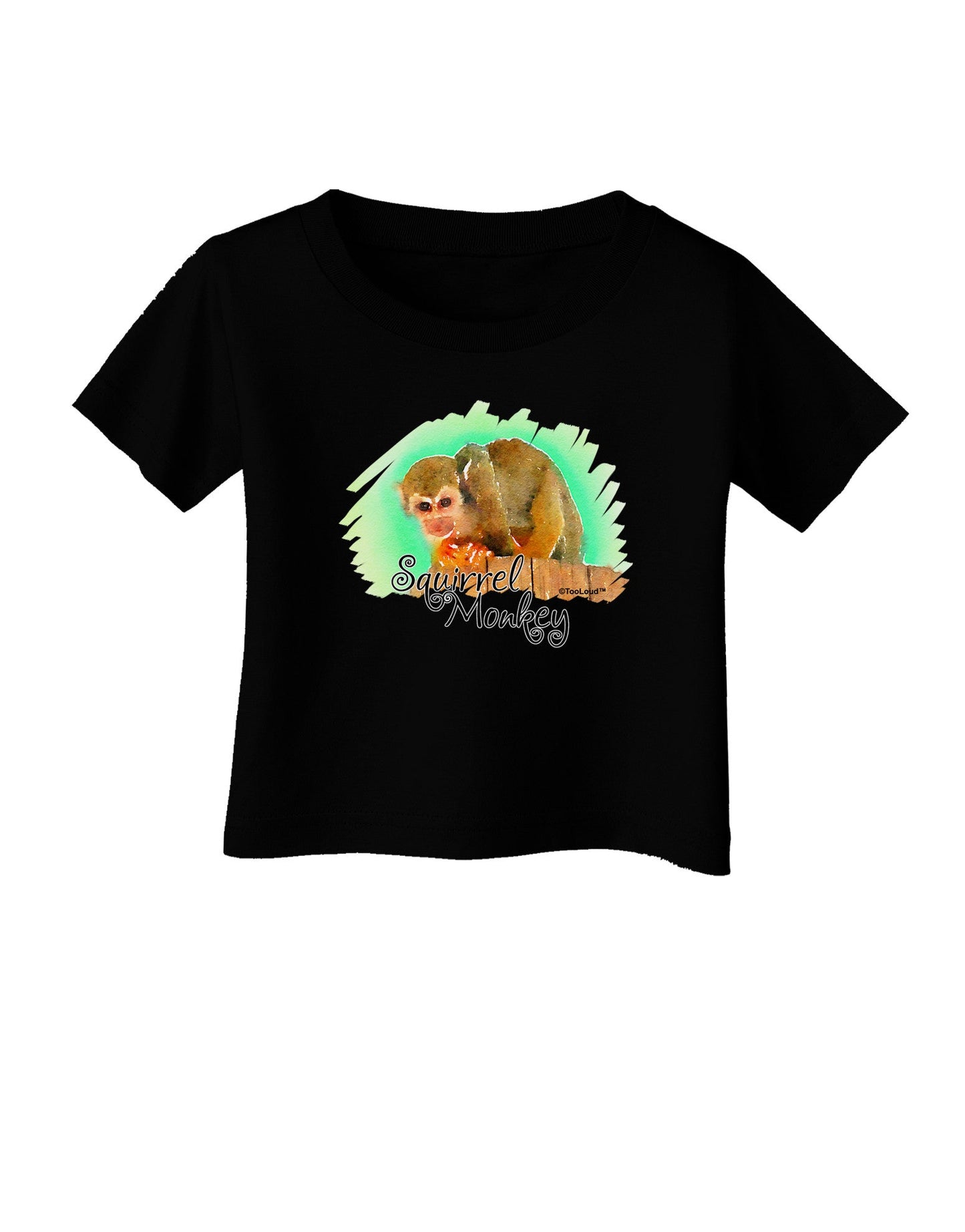 Squirrel Monkey Watercolor Text Infant T-Shirt Dark-Infant T-Shirt-TooLoud-Black-06-Months-Davson Sales