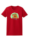 Squirrel Monkey Watercolor Text Womens Dark T-Shirt-TooLoud-Red-X-Small-Davson Sales