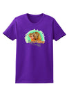 Squirrel Monkey Watercolor Text Womens Dark T-Shirt-TooLoud-Purple-X-Small-Davson Sales