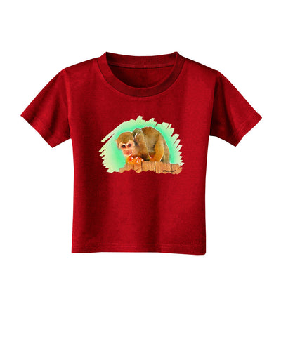 Squirrel Monkey Watercolor Toddler T-Shirt Dark-Toddler T-Shirt-TooLoud-Red-2T-Davson Sales