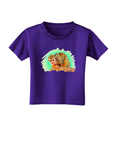 Squirrel Monkey Watercolor Toddler T-Shirt Dark-Toddler T-Shirt-TooLoud-Purple-2T-Davson Sales