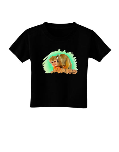 Squirrel Monkey Watercolor Toddler T-Shirt Dark-Toddler T-Shirt-TooLoud-Black-2T-Davson Sales