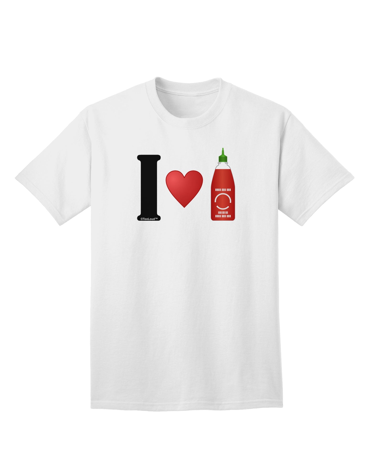 Sriracha-inspired Adult T-Shirt with I Heart Design by TooLoud-Mens T-shirts-TooLoud-White-Small-Davson Sales