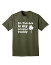 St Patrick is my Drinking Buddy Adult Dark T-Shirt-Mens T-Shirt-TooLoud-Military-Green-Small-Davson Sales