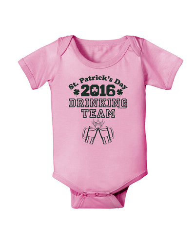 St Patricks Day Drinking Team Baby Romper Bodysuit-Baby Romper-TooLoud-Pink-06-Months-Davson Sales