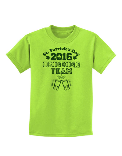 St Patricks Day Drinking Team Childrens T-Shirt-Childrens T-Shirt-TooLoud-Lime-Green-X-Small-Davson Sales