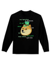 St Patricks Day Leprechaun Doge Adult Long Sleeve Dark T-Shirt-TooLoud-Black-Small-Davson Sales