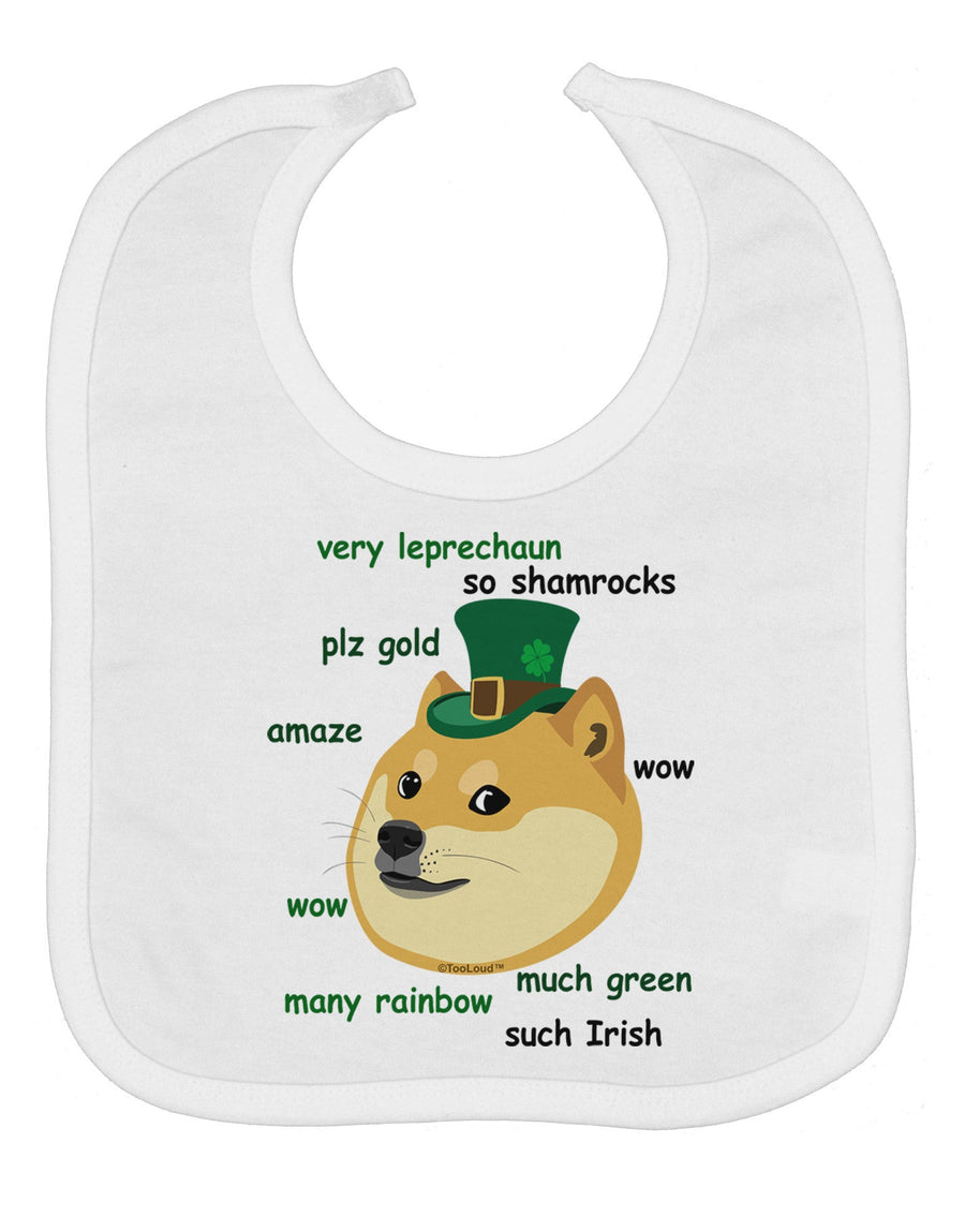 St Patricks Day Leprechaun Doge Baby Bib