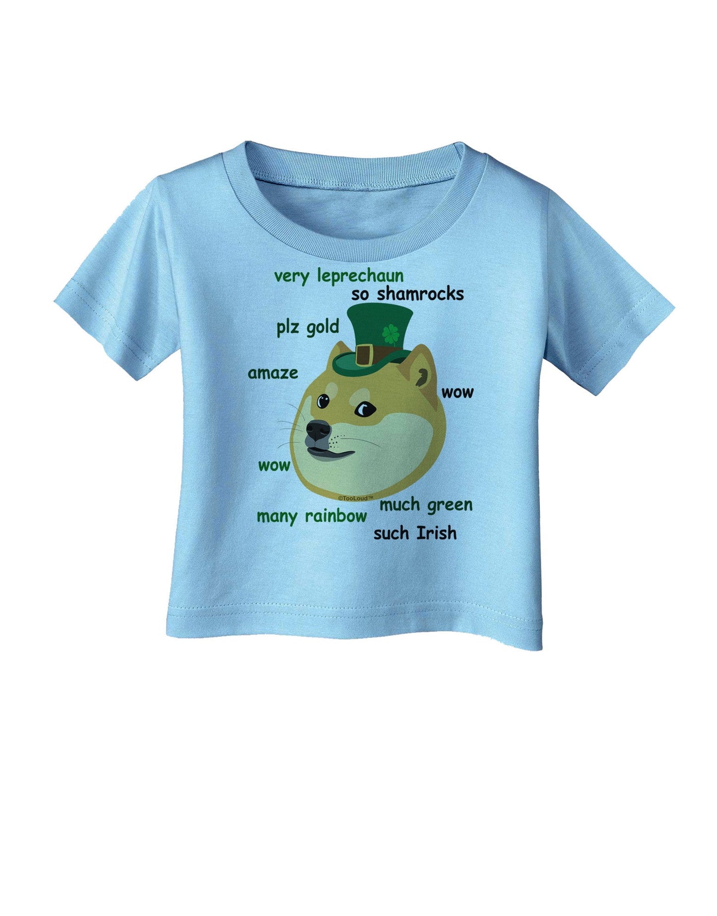 St Patricks Day Leprechaun Doge Infant T-Shirt-Infant T-Shirt-TooLoud-Aquatic-Blue-06-Months-Davson Sales
