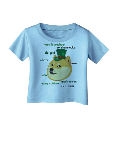 St Patricks Day Leprechaun Doge Infant T-Shirt-Infant T-Shirt-TooLoud-Aquatic-Blue-06-Months-Davson Sales