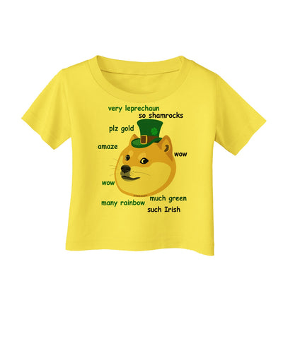 St Patricks Day Leprechaun Doge Infant T-Shirt-Infant T-Shirt-TooLoud-Yellow-06-Months-Davson Sales