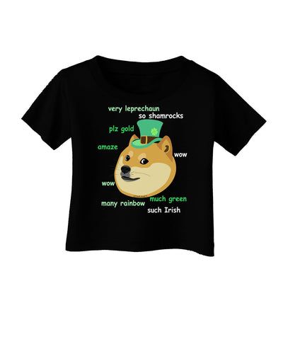 St Patricks Day Leprechaun Doge Infant T-Shirt Dark-Infant T-Shirt-TooLoud-Black-06-Months-Davson Sales