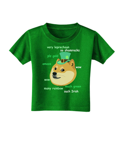 St Patricks Day Leprechaun Doge Toddler T-Shirt Dark-Toddler T-Shirt-TooLoud-Clover-Green-2T-Davson Sales