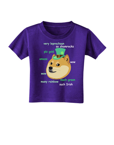 St Patricks Day Leprechaun Doge Toddler T-Shirt Dark-Toddler T-Shirt-TooLoud-Purple-2T-Davson Sales