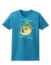 St Patricks Day Leprechaun Doge Womens Dark T-Shirt-TooLoud-Turquoise-X-Small-Davson Sales