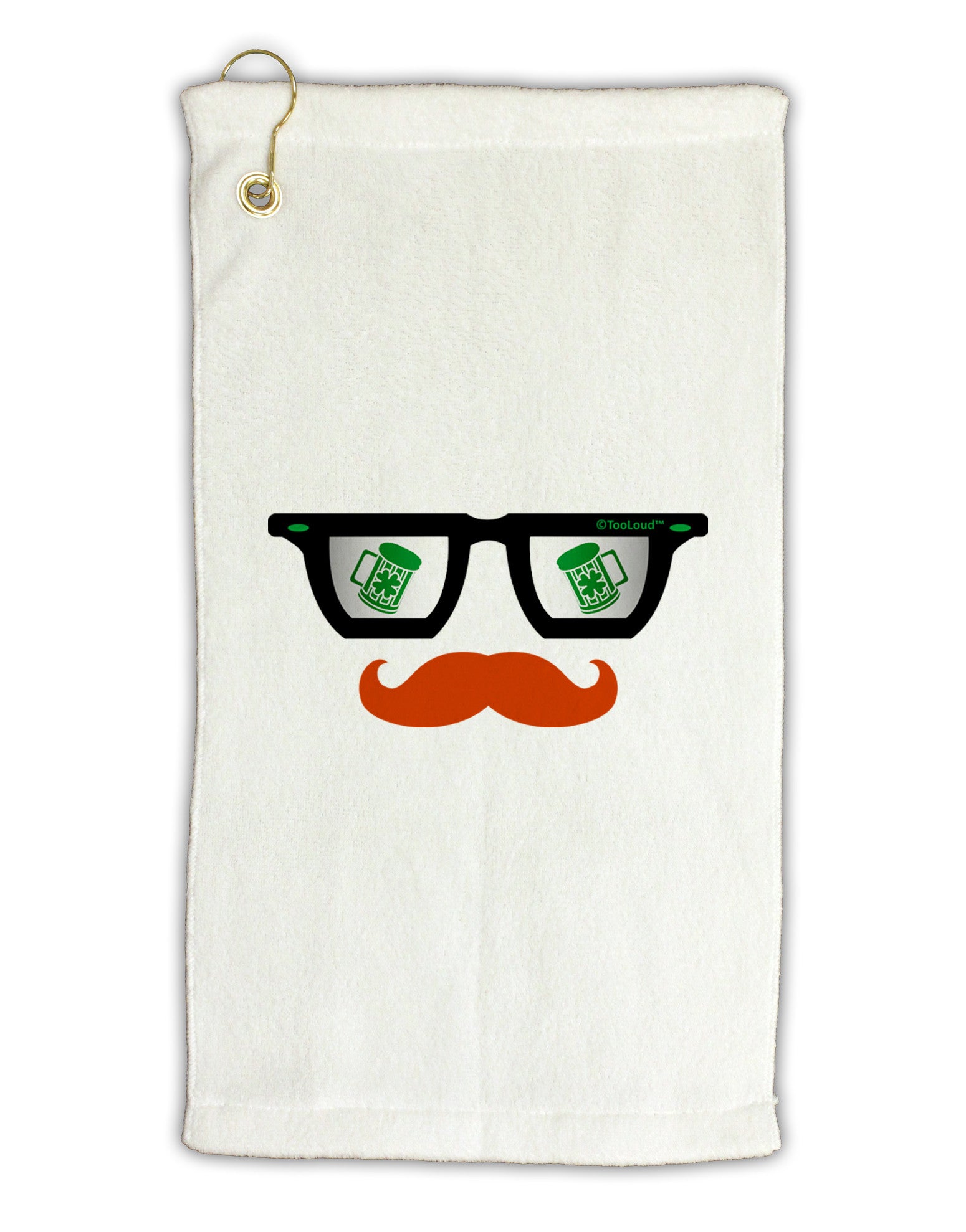 St. Patrick's Day Beer Glasses Design Micro Terry Gromet Golf Towel 16 x 25 inch by TooLoud-Golf Towel-TooLoud-White-Davson Sales