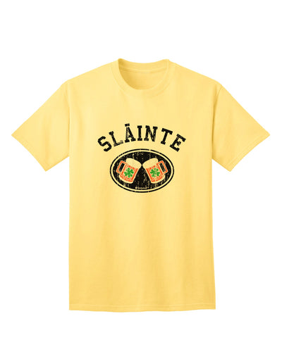 St. Patrick's Day Irish Cheers Adult T-Shirt: Embrace the Spirit of Slainte with TooLoud-Mens T-shirts-TooLoud-Yellow-Small-Davson Sales