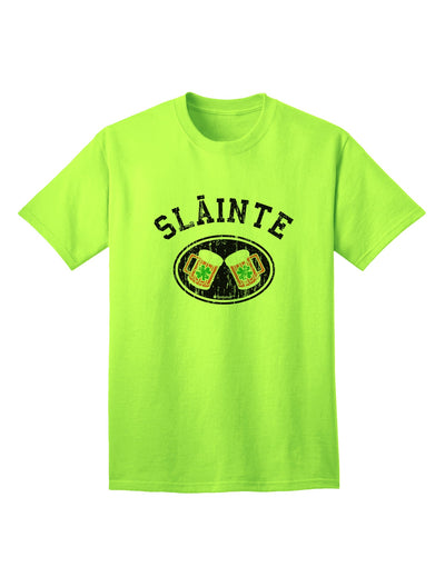 St. Patrick's Day Irish Cheers Adult T-Shirt: Embrace the Spirit of Slainte with TooLoud-Mens T-shirts-TooLoud-Neon-Green-Small-Davson Sales