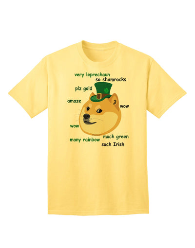 St. Patrick's Day Leprechaun Doge Adult T-Shirt: Exclusive Limited Edition-Mens T-shirts-TooLoud-Yellow-Small-Davson Sales