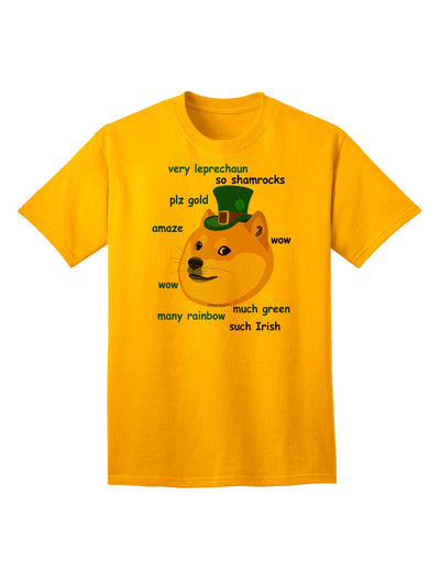 St. Patrick's Day Leprechaun Doge Adult T-Shirt: Exclusive Limited Edition-Mens T-shirts-TooLoud-Gold-Small-Davson Sales