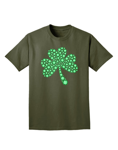 St. Patrick's Day Shamrock Design - Shamrocks Adult Dark T-Shirt by TooLoud-Mens T-Shirt-TooLoud-Military-Green-Small-Davson Sales