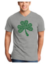 St. Patrick's Day Shamrock Design - Shamrocks Adult V-Neck T-shirt by TooLoud-Mens V-Neck T-Shirt-TooLoud-HeatherGray-Small-Davson Sales