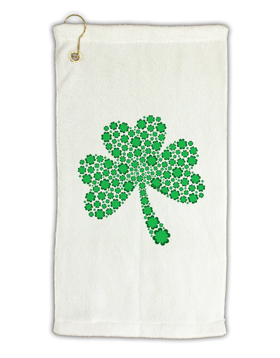 St. Patrick's Day Shamrock Design - Shamrocks Micro Terry Gromet Golf Towel 16 x 25 inch by TooLoud-Golf Towel-TooLoud-White-Davson Sales