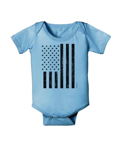 Stamp Style American Flag - Distressed Baby Romper Bodysuit by TooLoud-Baby Romper-TooLoud-Light-Blue-06-Months-Davson Sales