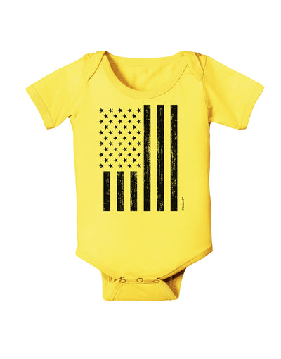 Stamp Style American Flag - Distressed Baby Romper Bodysuit by TooLoud-Baby Romper-TooLoud-Yellow-06-Months-Davson Sales