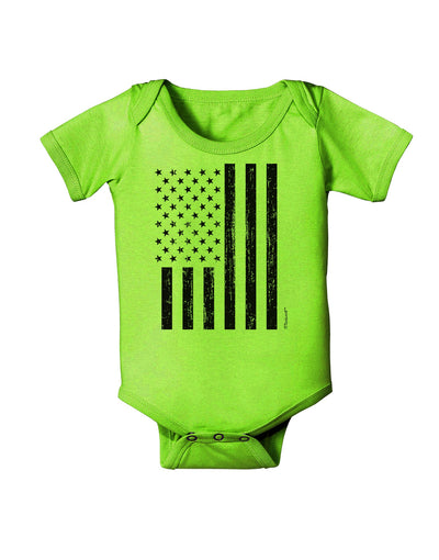 Stamp Style American Flag - Distressed Baby Romper Bodysuit by TooLoud-Baby Romper-TooLoud-Lime-Green-06-Months-Davson Sales