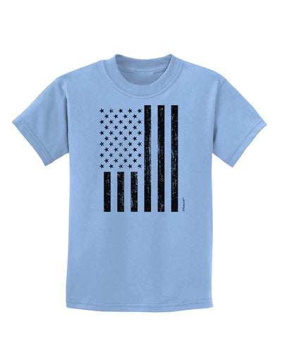 Stamp Style American Flag - Distressed Childrens T-Shirt by TooLoud-Childrens T-Shirt-TooLoud-Light-Blue-X-Small-Davson Sales