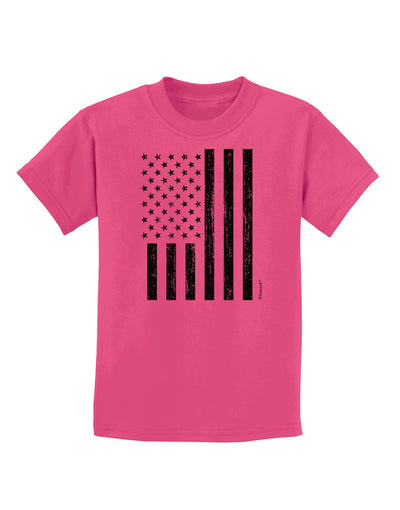 Stamp Style American Flag - Distressed Childrens T-Shirt by TooLoud-Childrens T-Shirt-TooLoud-Sangria-X-Small-Davson Sales