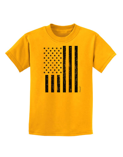 Stamp Style American Flag - Distressed Childrens T-Shirt by TooLoud-Childrens T-Shirt-TooLoud-Gold-X-Small-Davson Sales