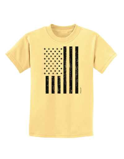 Stamp Style American Flag - Distressed Childrens T-Shirt by TooLoud-Childrens T-Shirt-TooLoud-Daffodil-Yellow-X-Small-Davson Sales