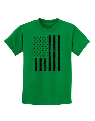 Stamp Style American Flag - Distressed Childrens T-Shirt by TooLoud-Childrens T-Shirt-TooLoud-Kelly-Green-X-Small-Davson Sales