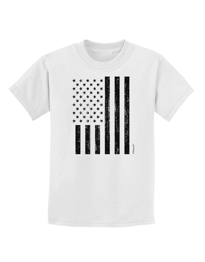 Stamp Style American Flag - Distressed Childrens T-Shirt by TooLoud-Childrens T-Shirt-TooLoud-White-X-Small-Davson Sales