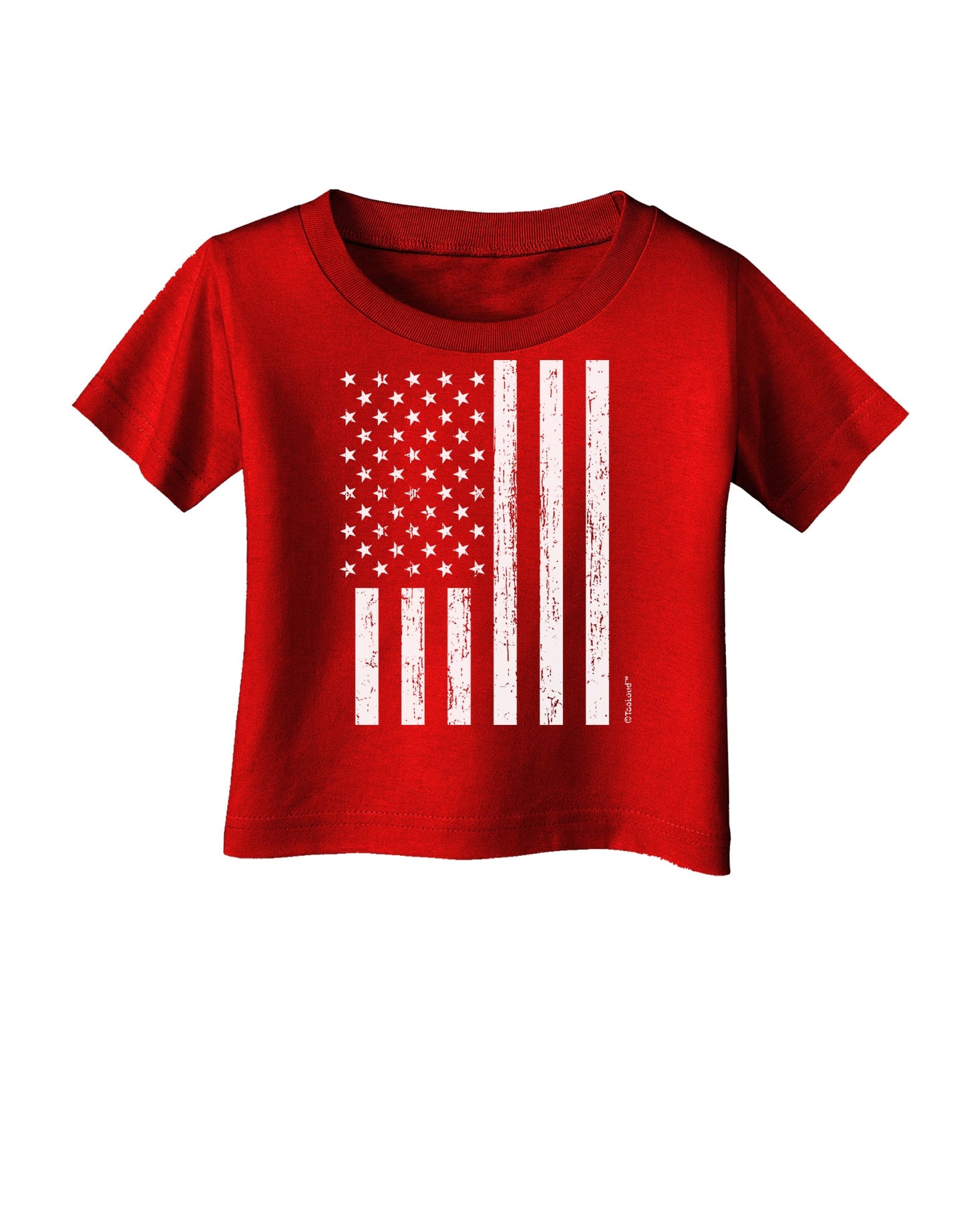 Stamp Style American Flag - Distressed Infant T-Shirt Dark by TooLoud-Infant T-Shirt-TooLoud-Red-06-Months-Davson Sales