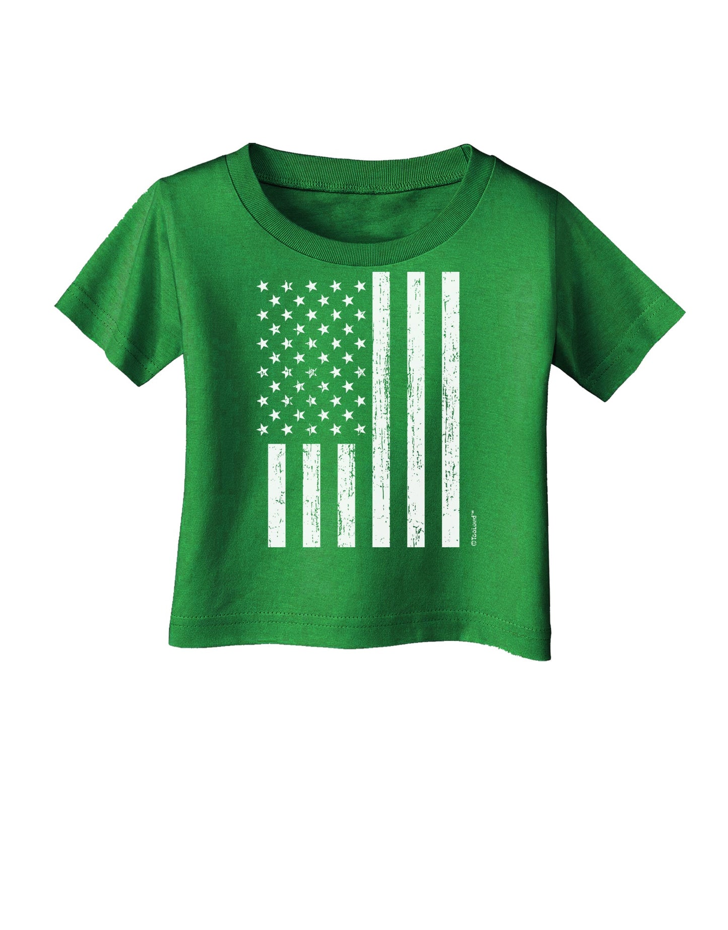 Stamp Style American Flag - Distressed Infant T-Shirt Dark by TooLoud-Infant T-Shirt-TooLoud-Clover-Green-06-Months-Davson Sales