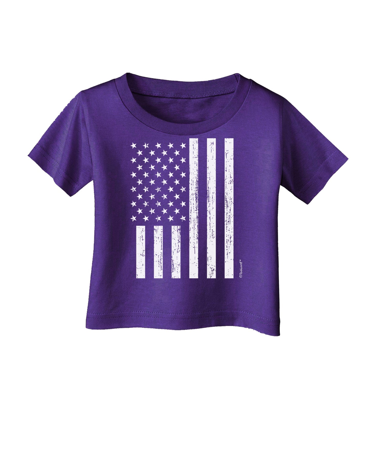 Stamp Style American Flag - Distressed Infant T-Shirt Dark by TooLoud-Infant T-Shirt-TooLoud-Purple-06-Months-Davson Sales
