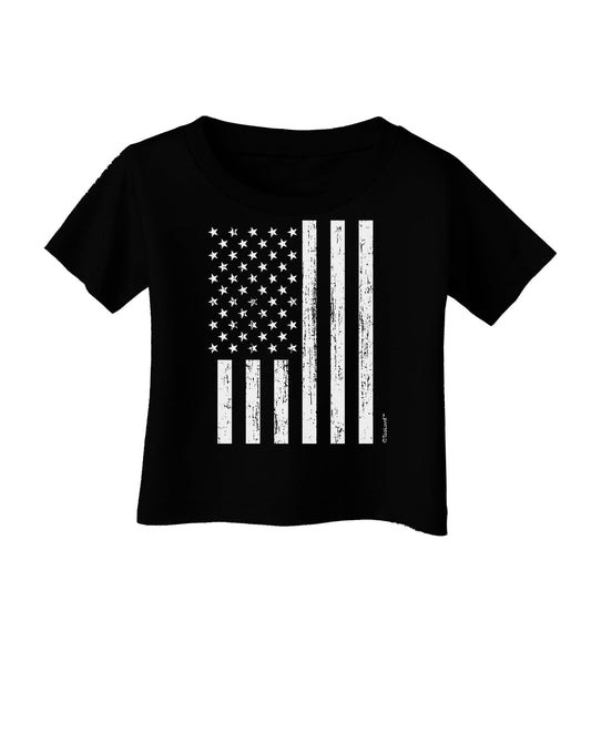 Stamp Style American Flag - Distressed Infant T-Shirt Dark by TooLoud-Infant T-Shirt-TooLoud-Black-06-Months-Davson Sales
